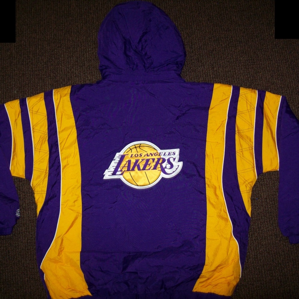 LOS ANGELES LAKERS Starter Half Zip Hooded Jacket SMALL_8